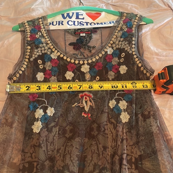 Johnny Was mesh dress and slip - Picture 7 of 9